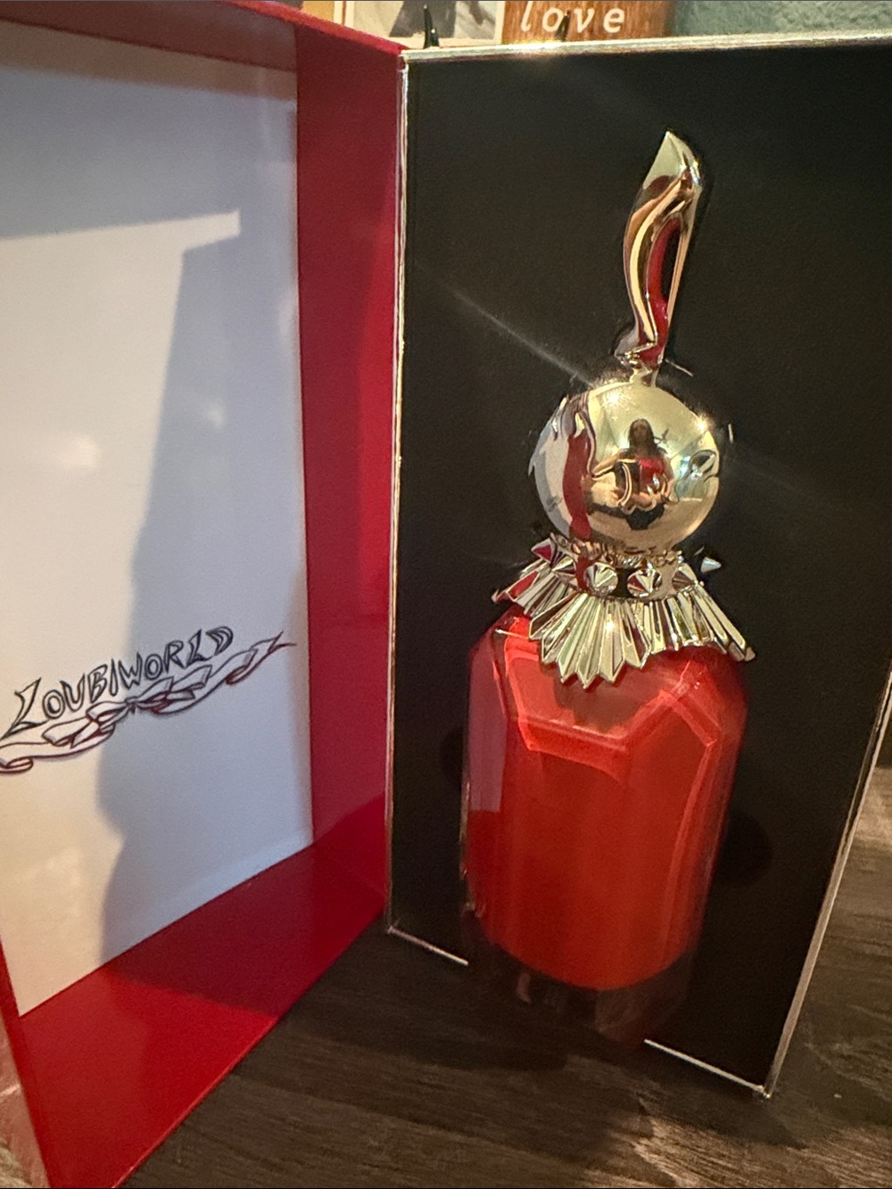 Christian Louboutin Red and Gold Decorative Accent Bottle